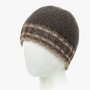 Switch A gray and brown striped beanie displayed on a mannequin head. 2 image