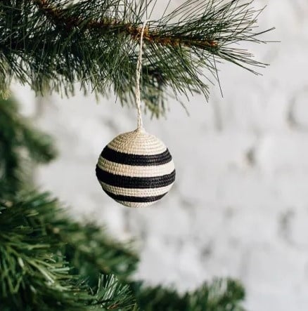 Striped Woven Ball Ornament