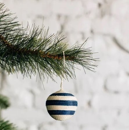 Striped Woven Ball Ornament