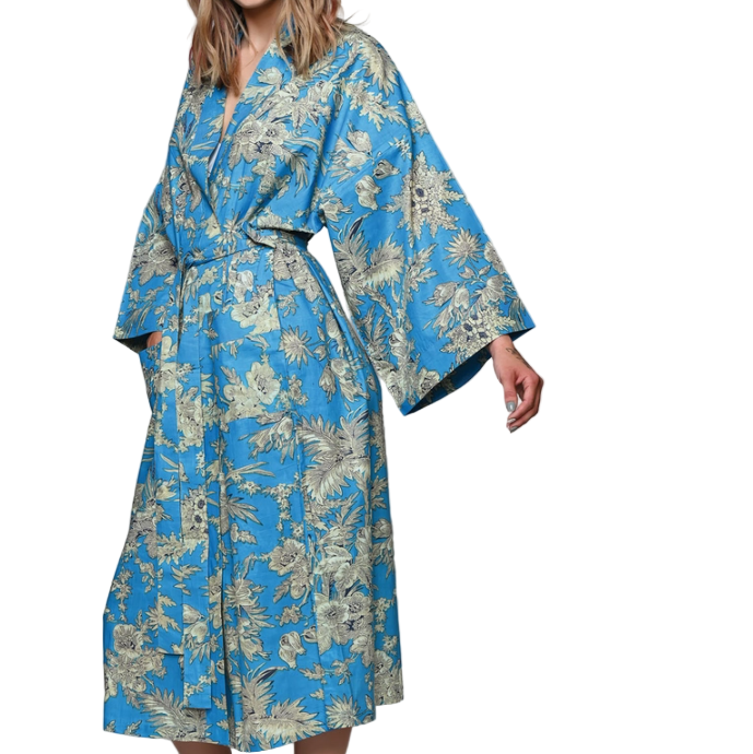 blue and gold kimono
