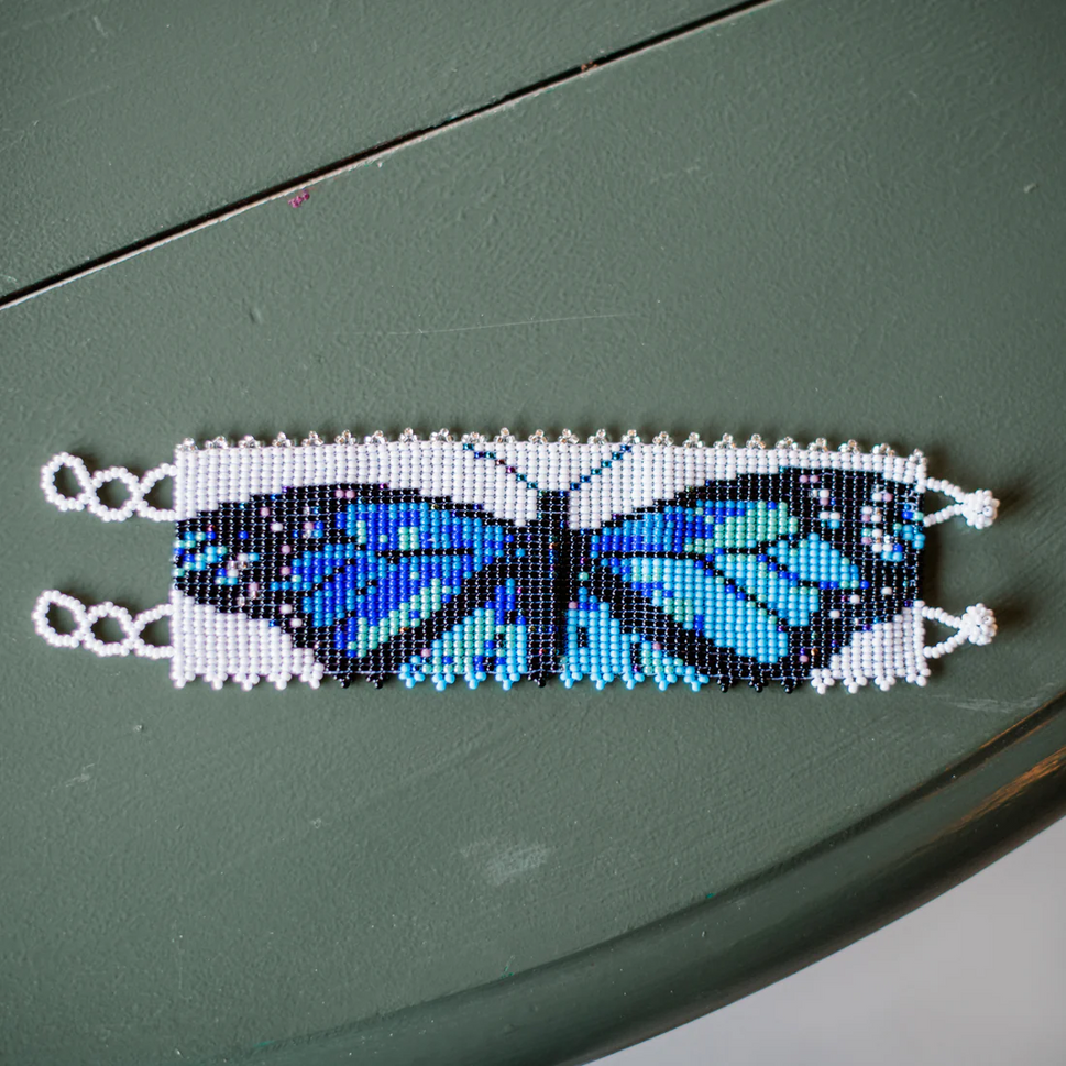 Butterfly Beaded Cuff Bracelet