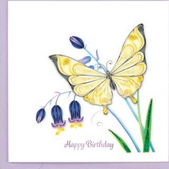 butterfly bluebells birthday card