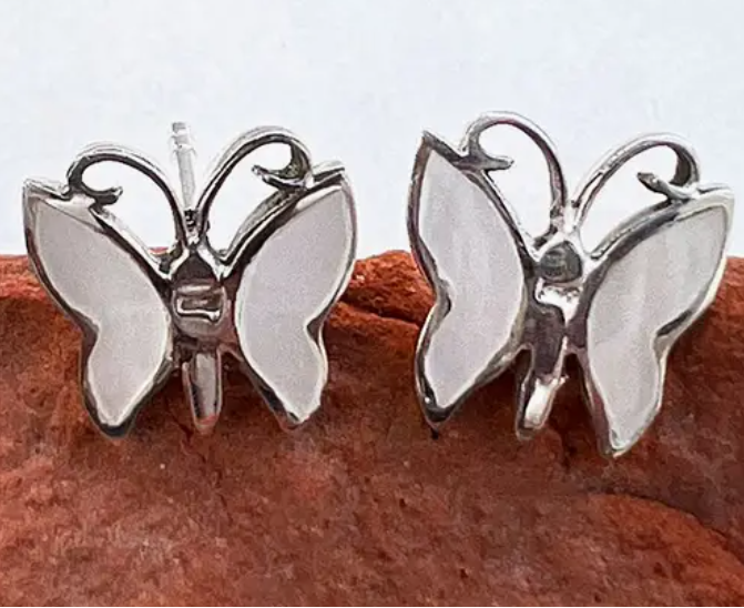 Mother-Of-Pearl Butterfly Studs