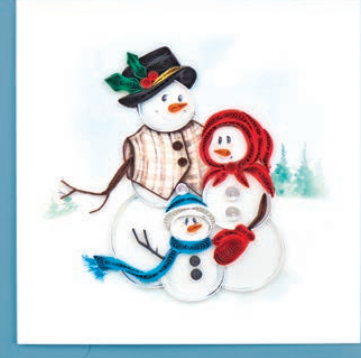 Snowman Family Quilled Paper Card