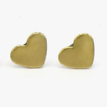 Brass Heart Studs