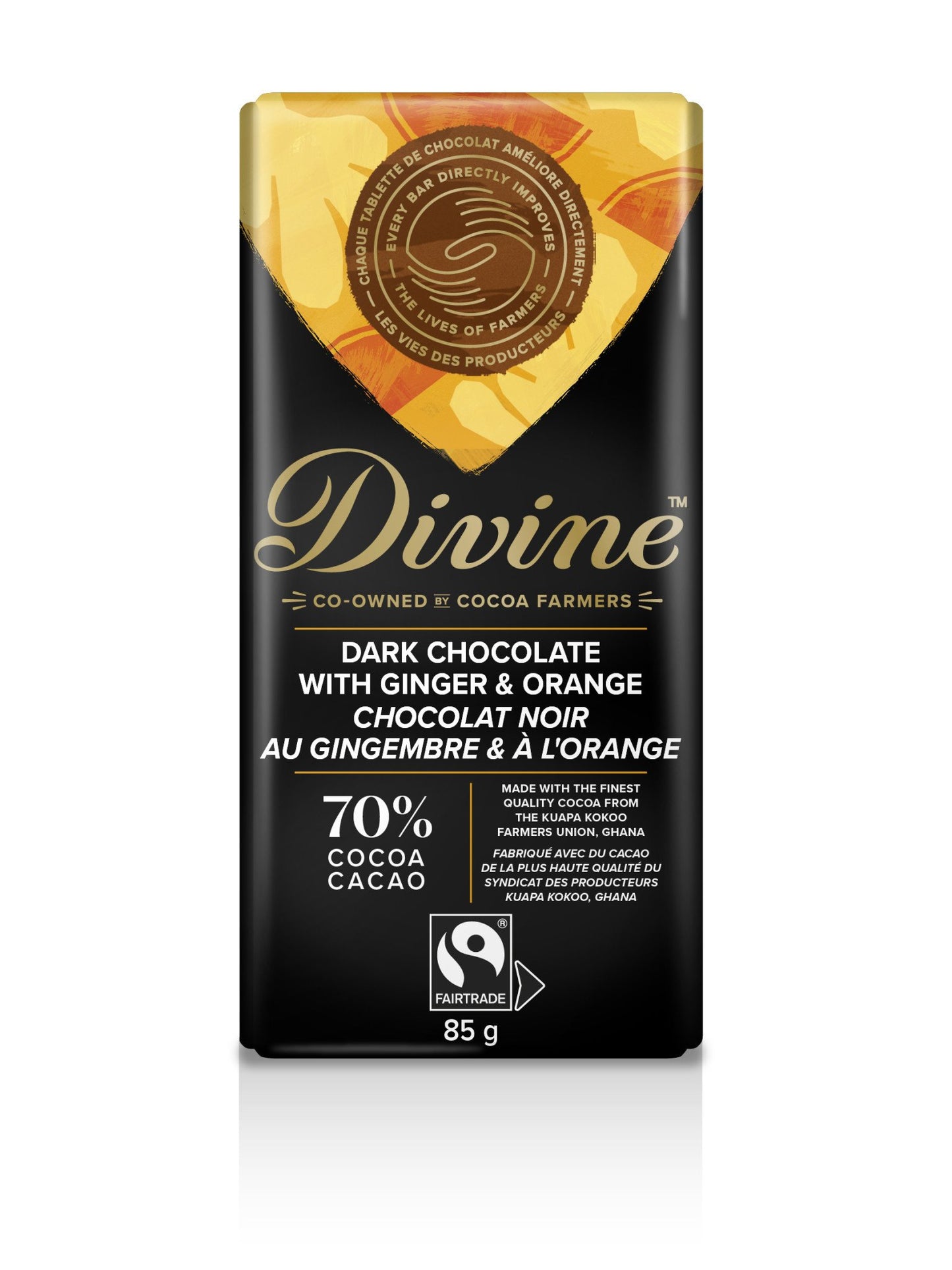 Divine Chocolate Bar Ginger and Orange