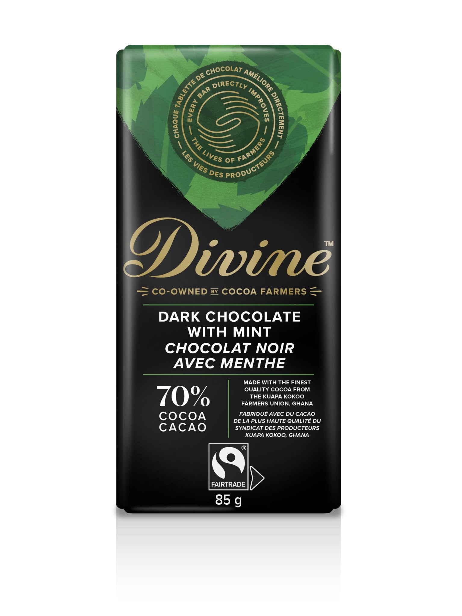 Divine Chocolate Bar Dark with Mint