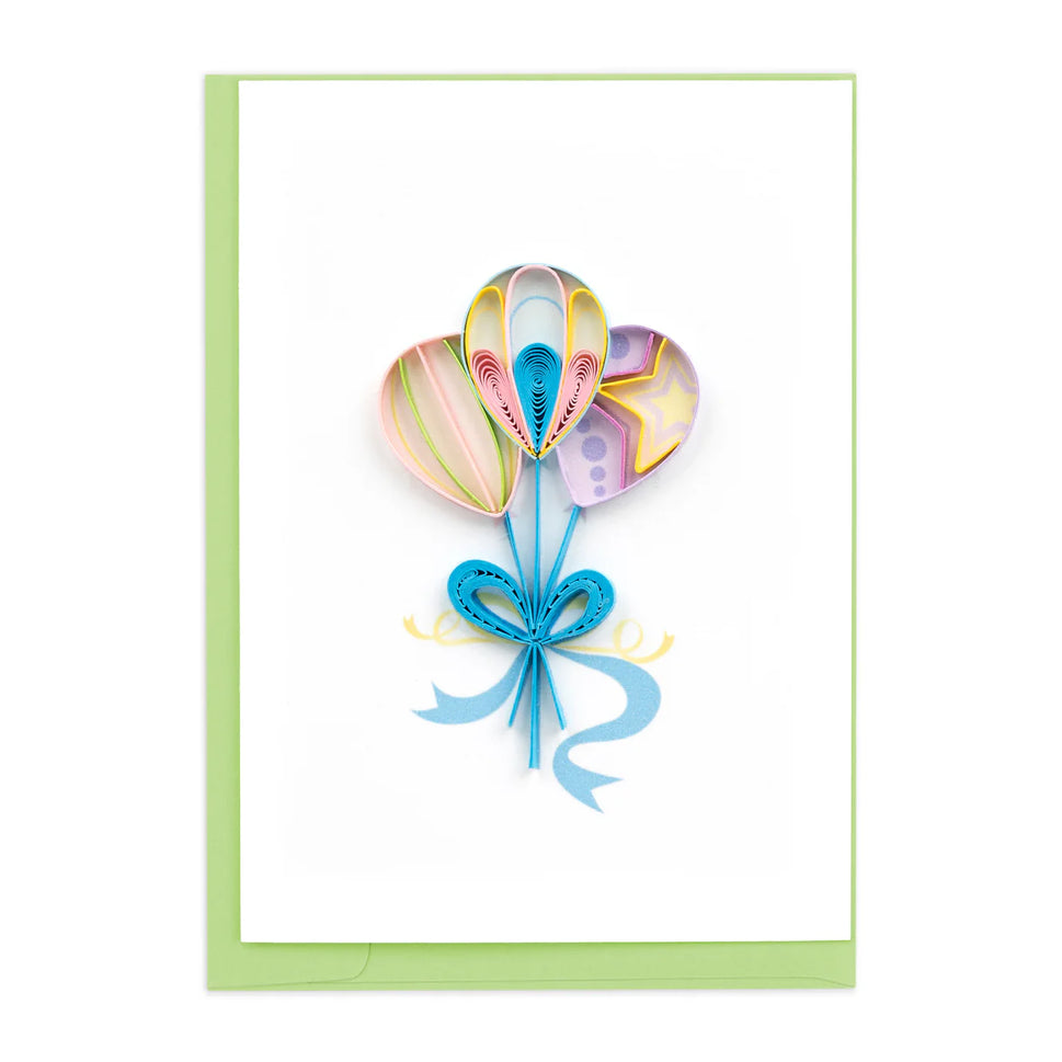Quilled Colorful Balloons Gift Enclosure Mini Card