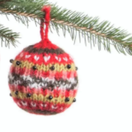 Switch Knit Bauble Ornament Crimson and Grey 2 image