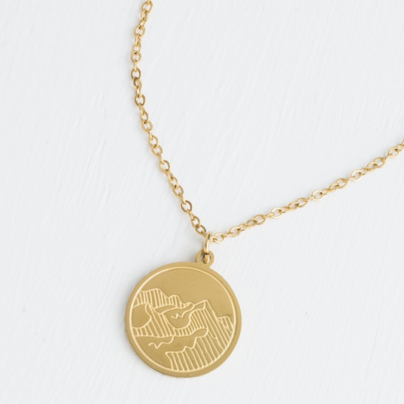 Mountain Adventure Necklace in Gold