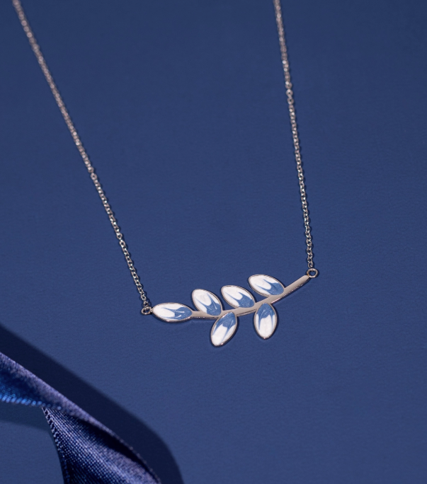 Hope Grows Necklace in Silver & Blue