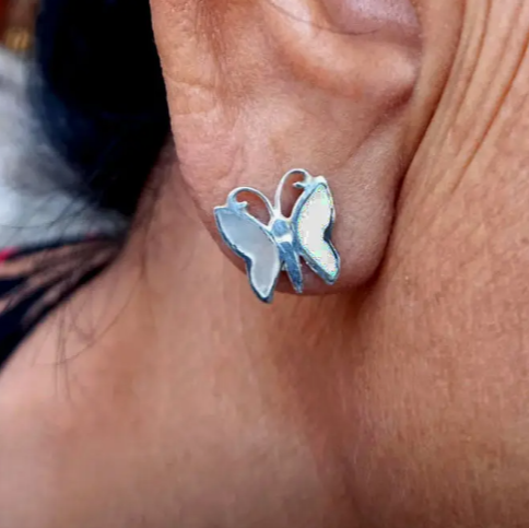 Mother-Of-Pearl Butterfly Studs
