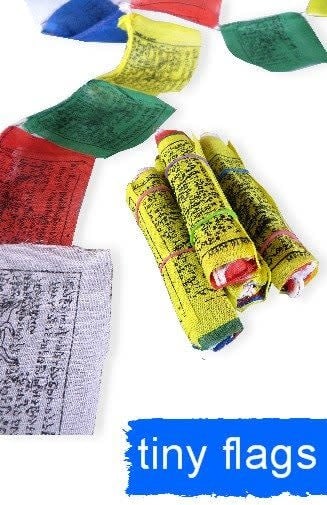 Tiny Prayer Flags 5 pack - 10 x 3" flags per strand