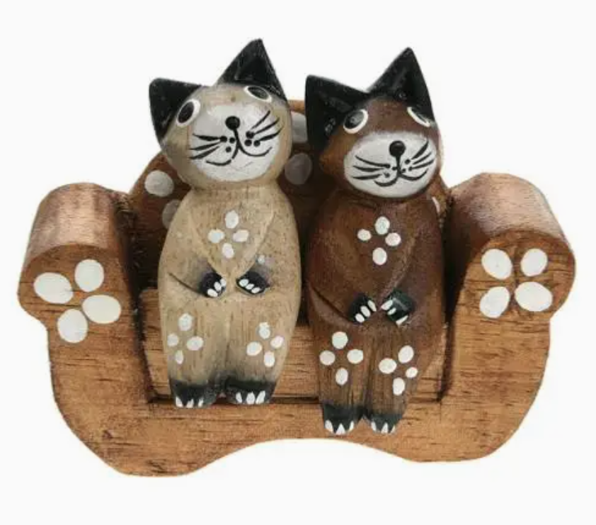 2 Cats On Flower Sofa