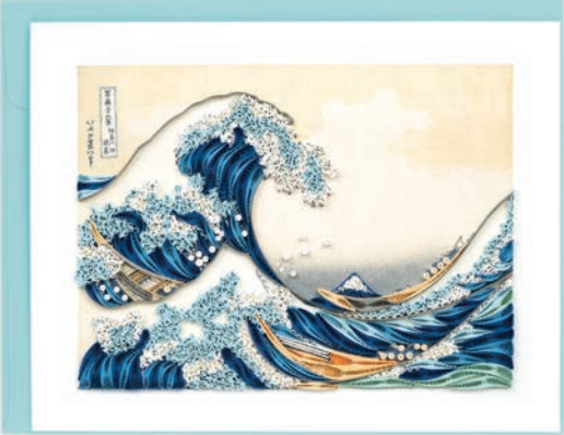 Hokusai's "The Great Wave Off Kanagawa" Quilled Paper Art Card