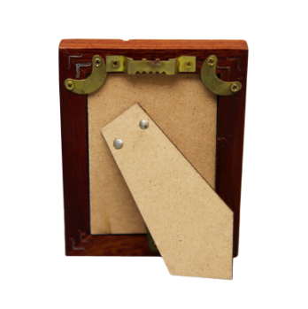 Natural Mahogany Etched Wood Gift Enclosure Frame