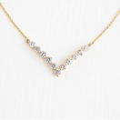 Switch Brilliance V-Bar Chevron Zircon &amp; Gold Necklace 3 image