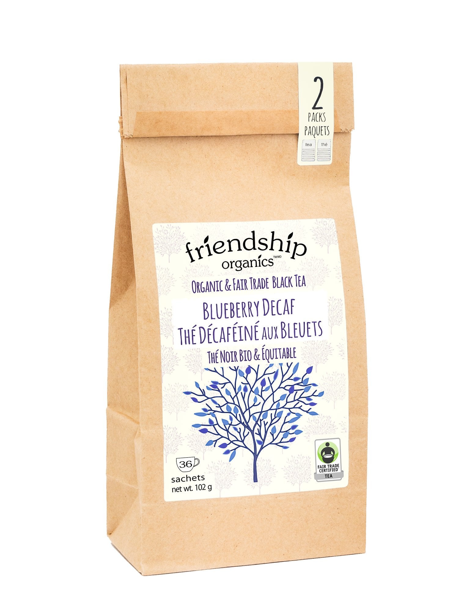 Organic Blueberry Decaf Friendship Tea Twinpack