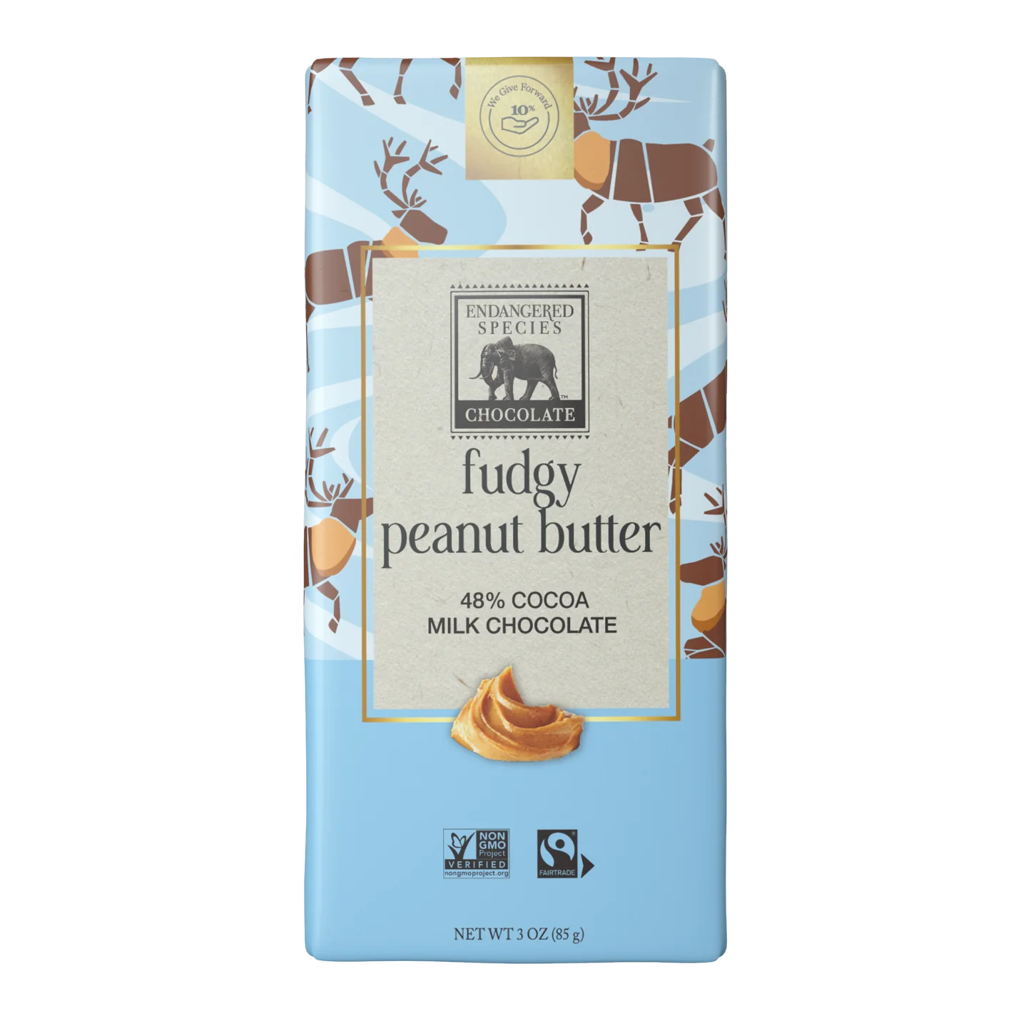 Fudgy Peanut Butter 48% Milk Chocolate Bar 85g