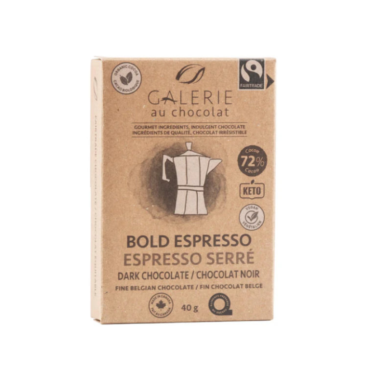 Mini Fairtrade Espresso Dark Chocolate Bar 40g
