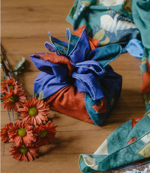 Furoshiki Style Fabric Gift Wrap - Assorted Upcycled Sari