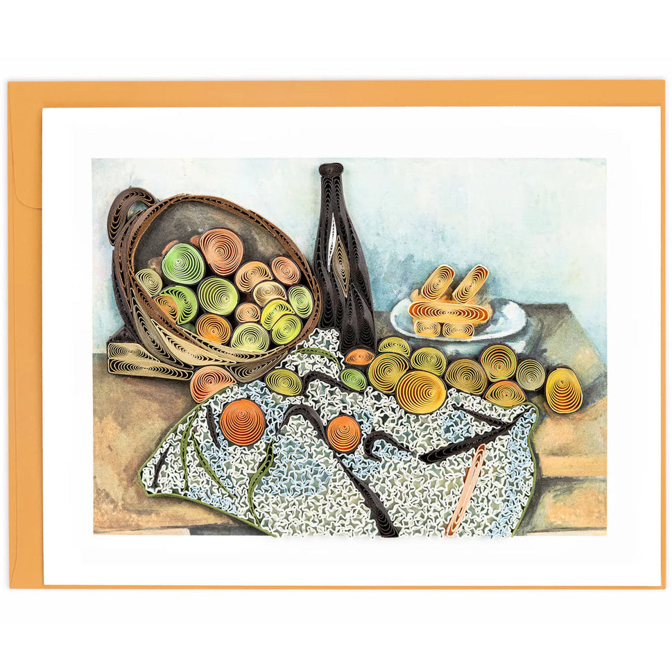 Quilled Artist Series Card - The Basket of Apples, Cezanne