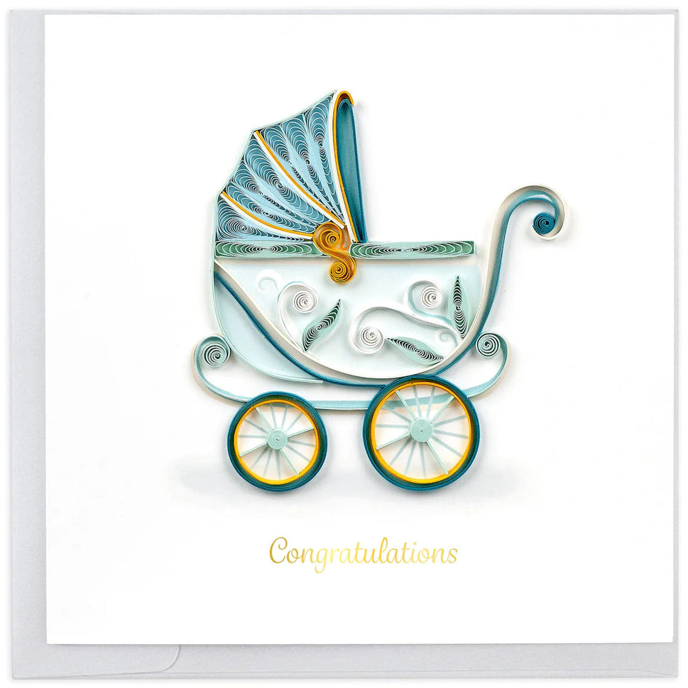 Quilled Baby Buggy Greeting Card