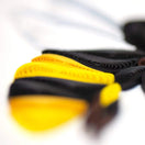 Switch Close-up of black and yellow quilled paper bumblebee on a white background 2 image