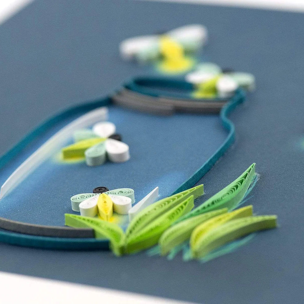 Quilled Fireflies Greeting Card