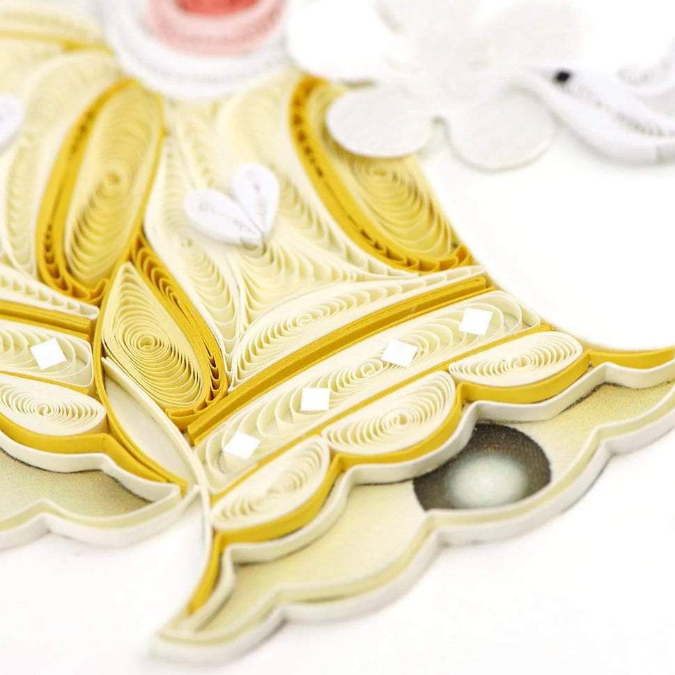 Quilled Wedding Bells Greeting Card