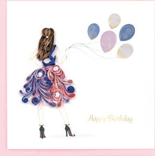 happy birthday fashion girl card