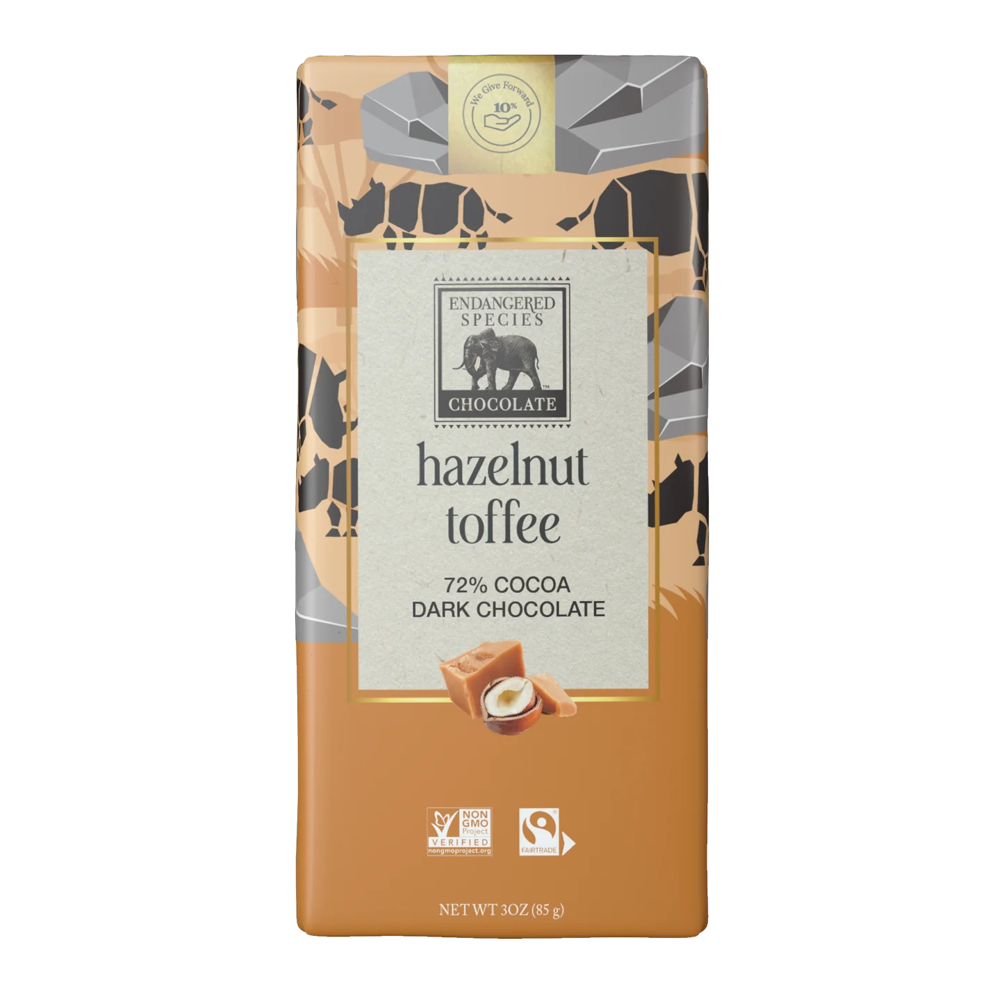 hazelnut toffee + 72% dark chocolate