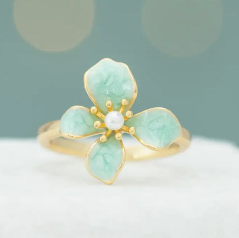 Hope in Bloom Ring in Mint