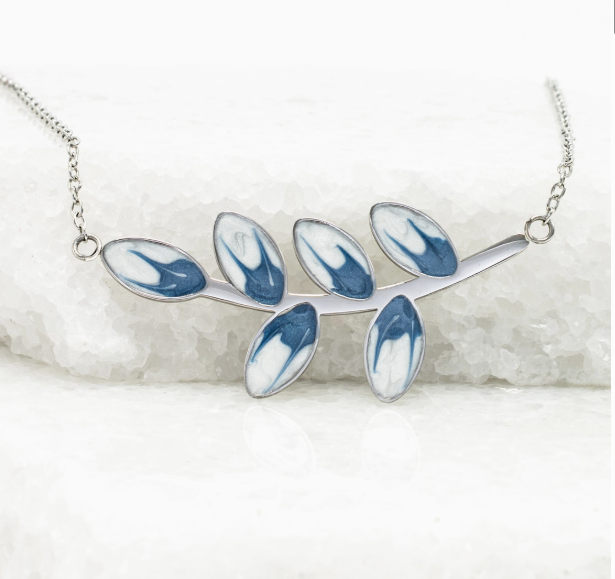 Hope Grows Necklace in Silver & Blue