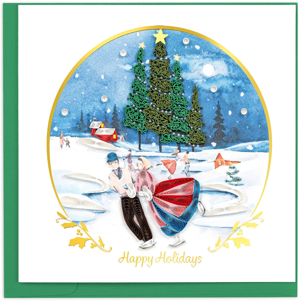 Ice Skating Scene Greeting Card