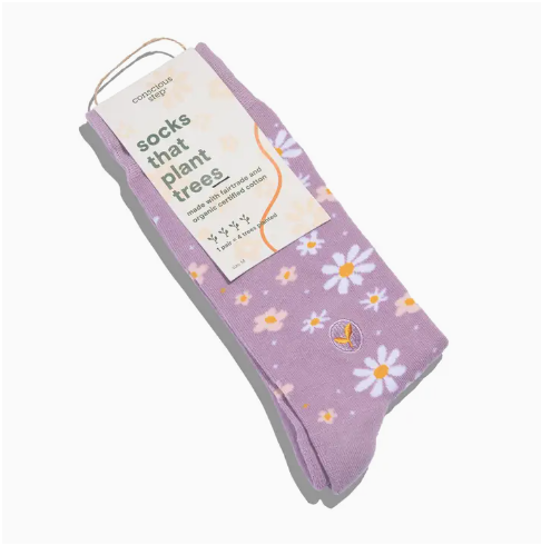 Socks That Plant Trees (Lavender Daisies)