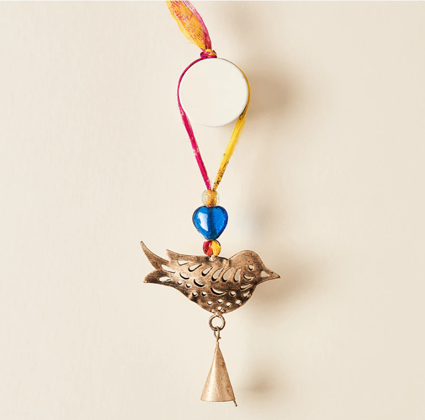 Indian bird sari bell charm