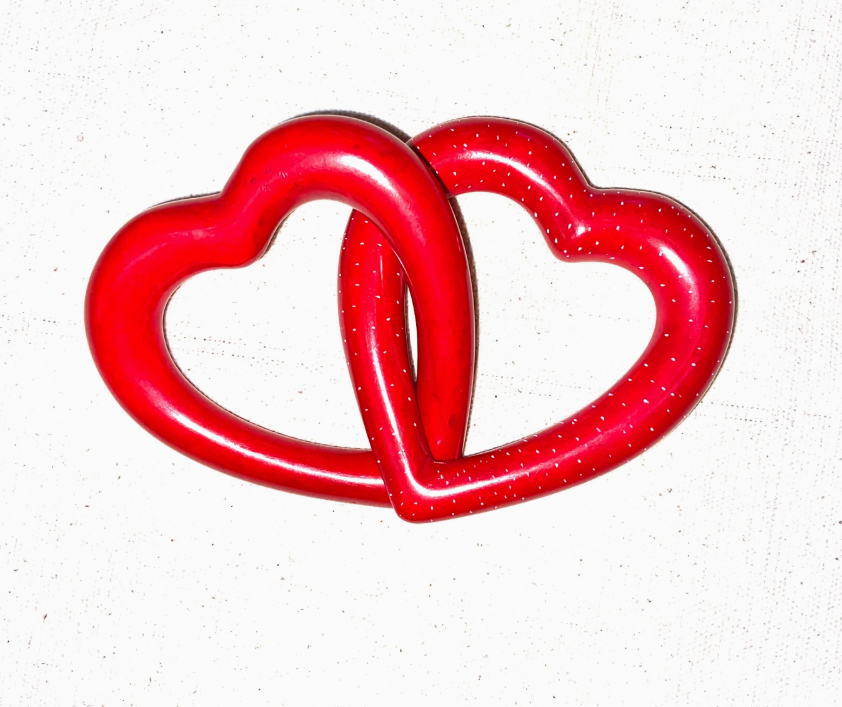 Entwined Soapstone Heart Red