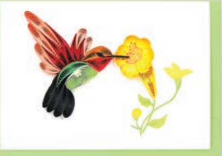 Hummingbird & Yellow Flowers Gift Enclosure Card