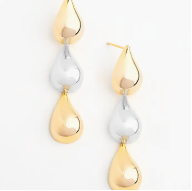 Fresh Beginnings Mixed Metal Tear Drop Earrings