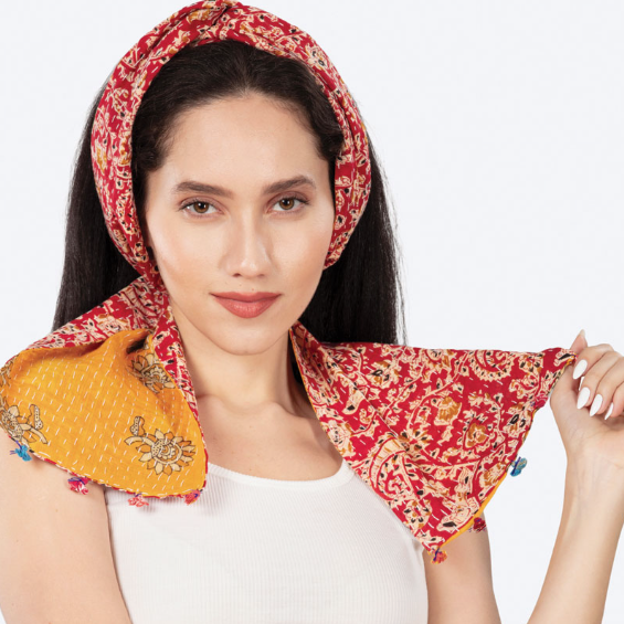 Reversible Kantha Head Scarf