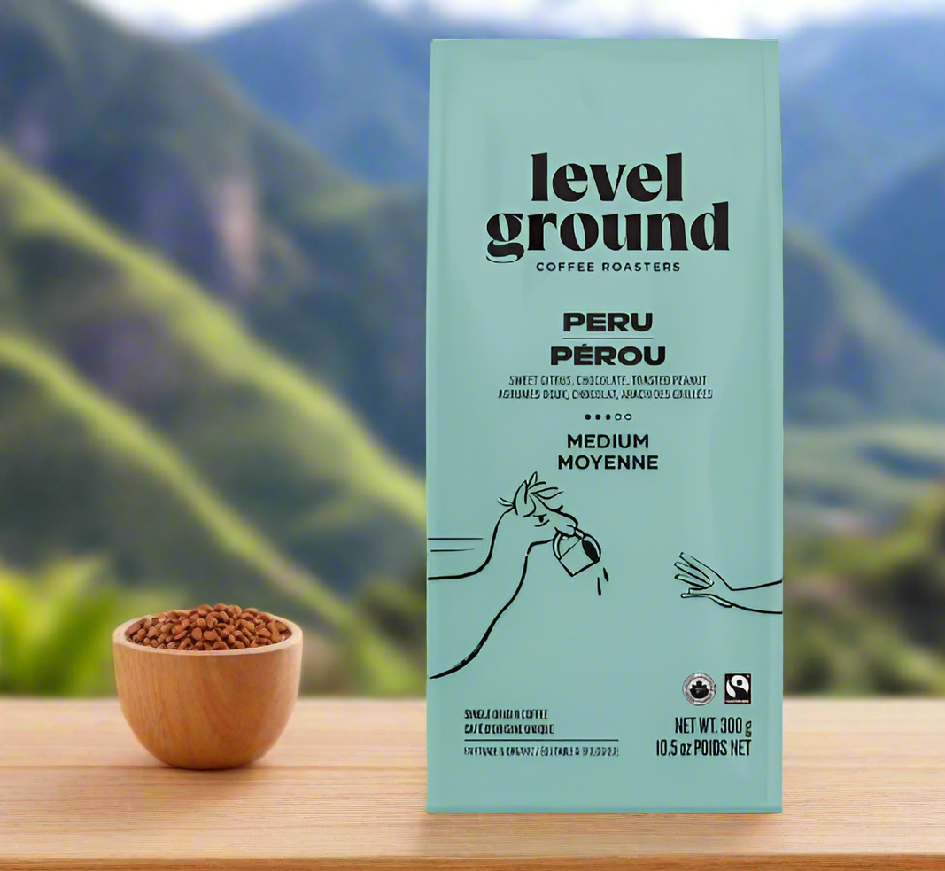 medium roast ground coffee from Peru