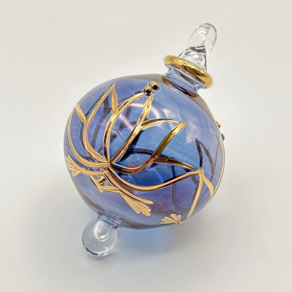 Blown Glass Small Ornament Colored Lotus