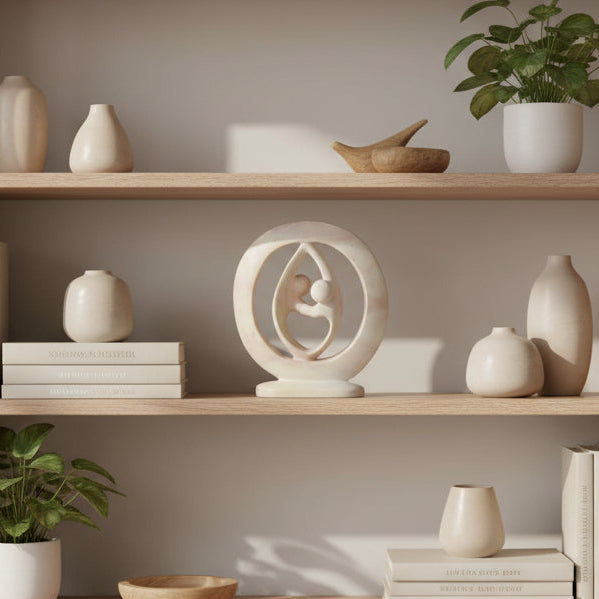 Lover's Embrace Kisii Sculpture