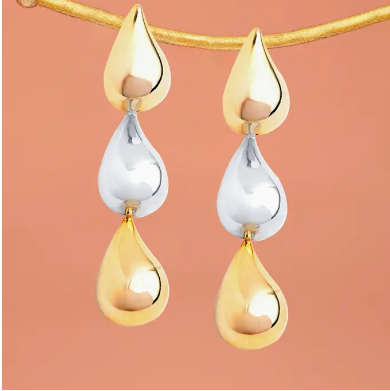 Fresh Beginnings Mixed Metal Tear Drop Earrings