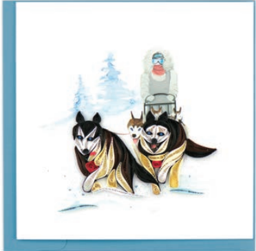 Sled Dogs Quilled Paper Card