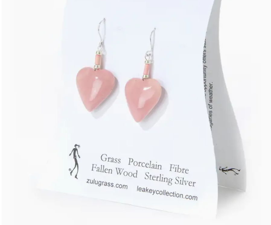 pink porcelain earrings