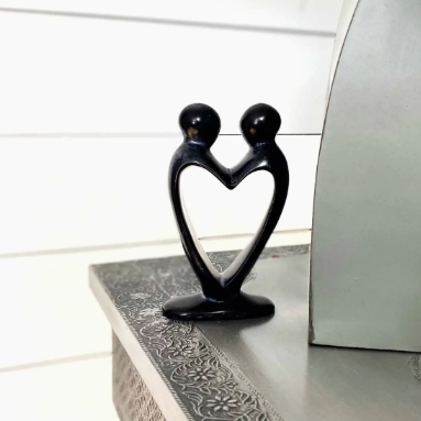 mini lovers heart black 