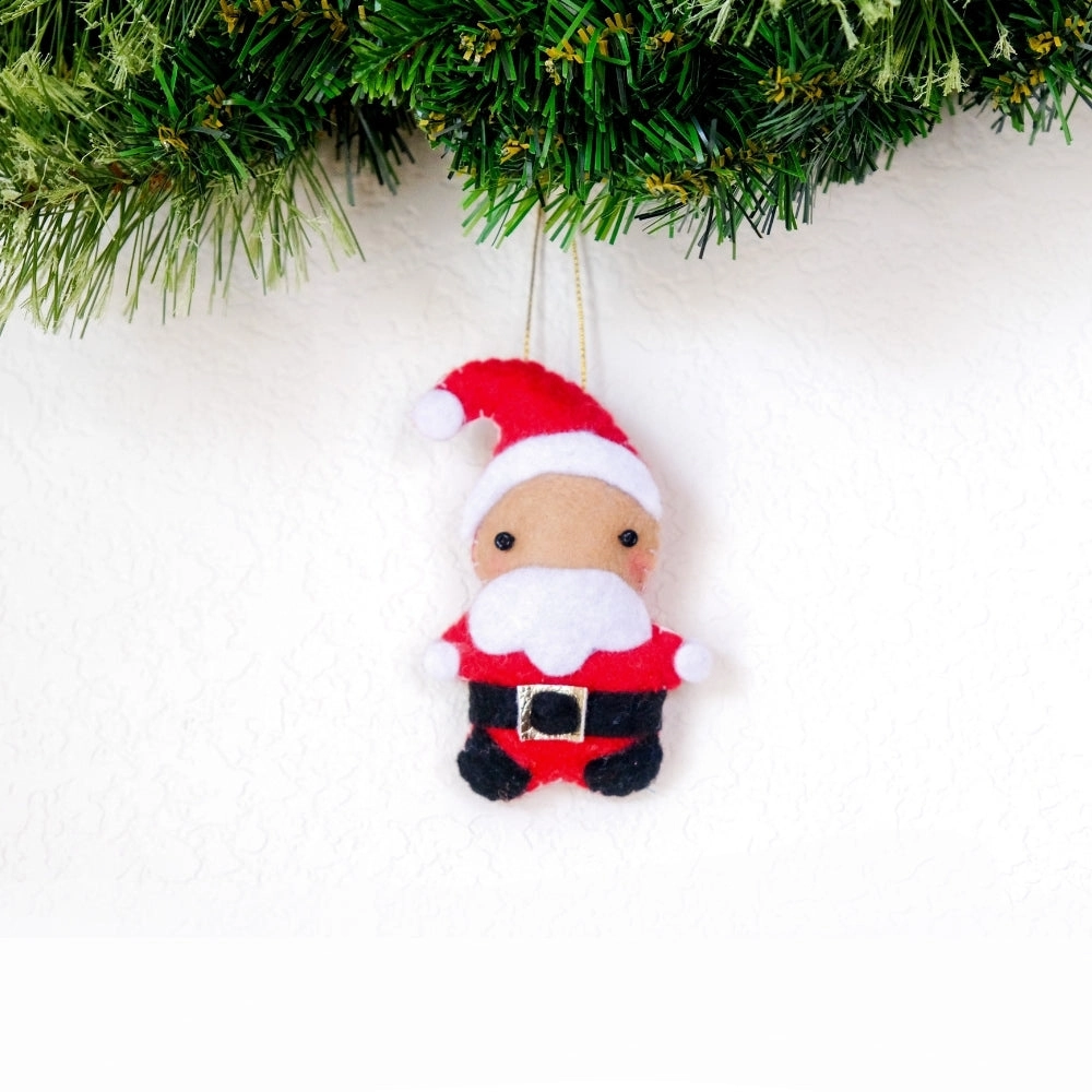 mini santa claus felt ornament