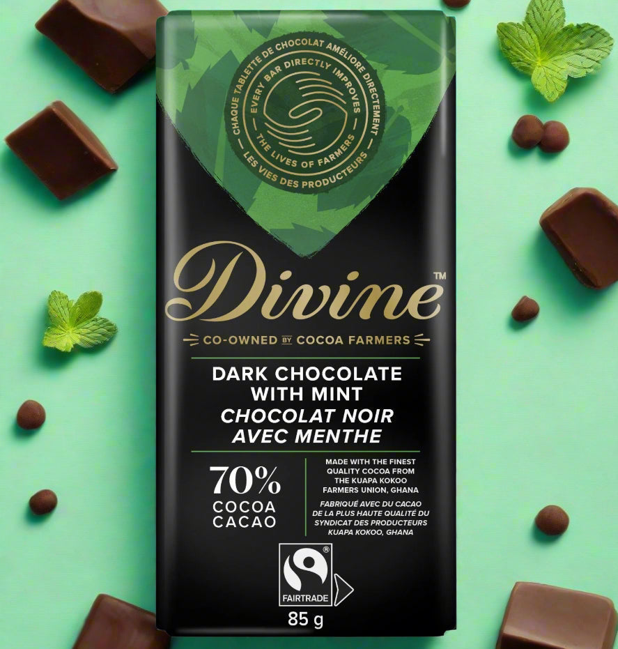 Divine Chocolate Bar Dark with Mint